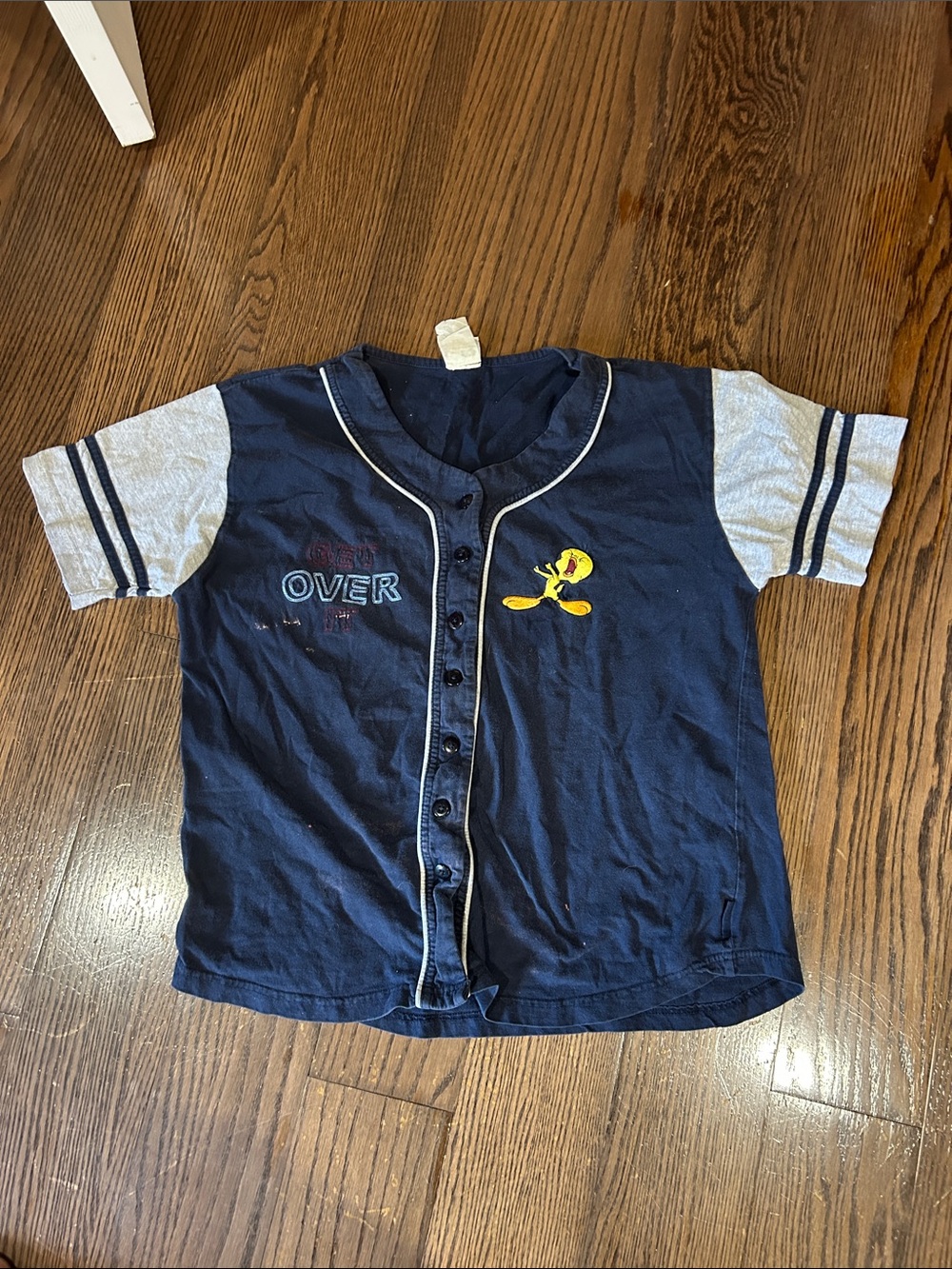 Warner Bros.  looney tunes Navy and Light Gray Tweety Baseball-Style Tee